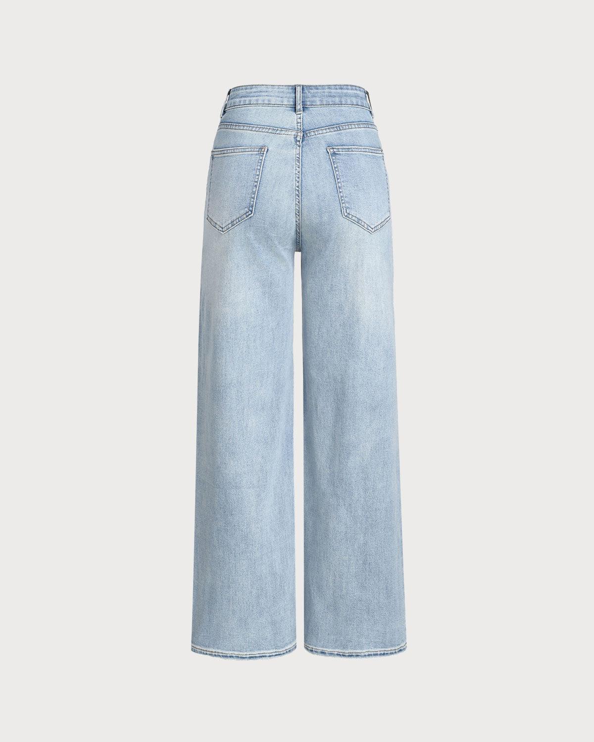 Blue Straight Sparkly Jeans Product Image