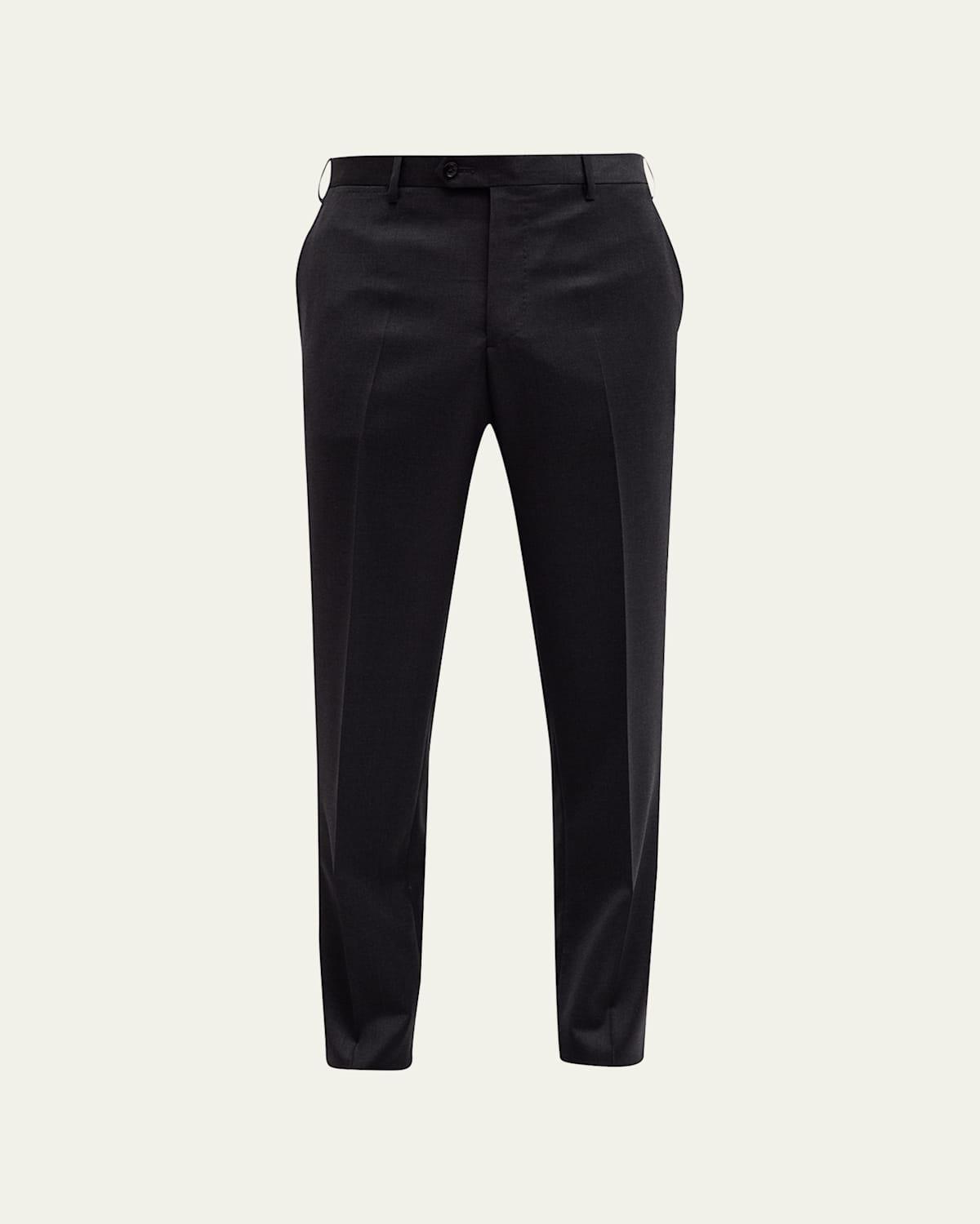 Mens Flat-Front Twill Trousers Product Image
