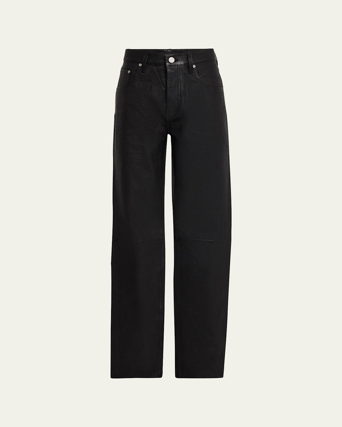 Mens Stretch Leather Skinny Pants Product Image