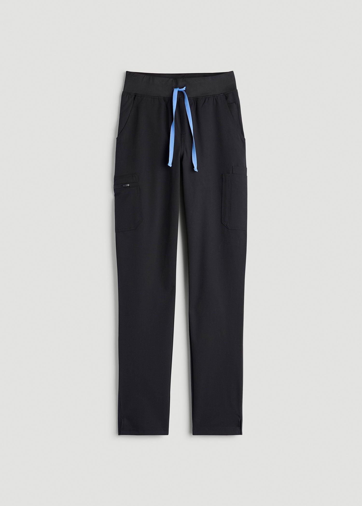 Cargo Scrub Pants for Tall Women in Black Product Image
