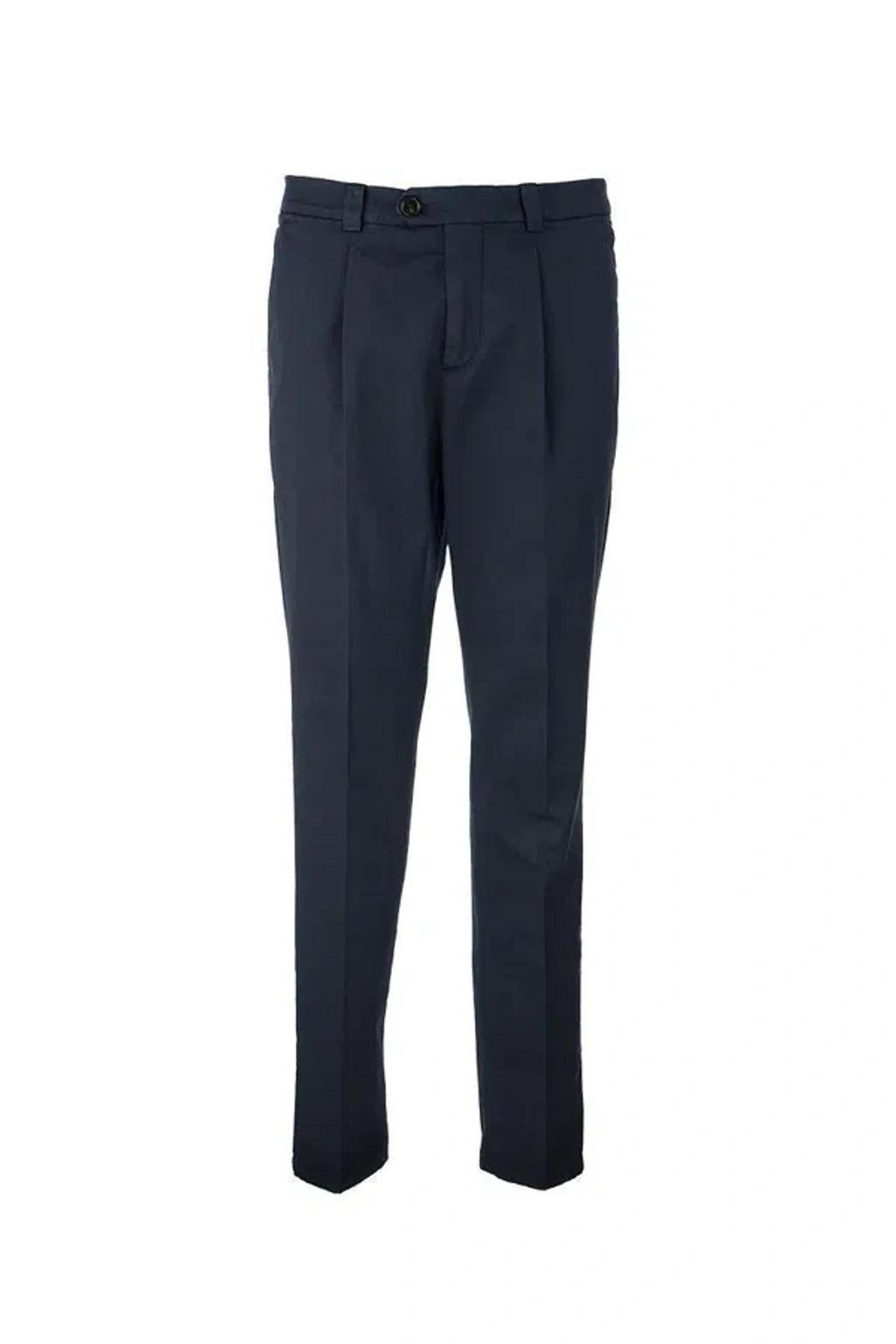BRUNELLO CUCINELLI Pleated Tailored Trousers In Blue Product Image
