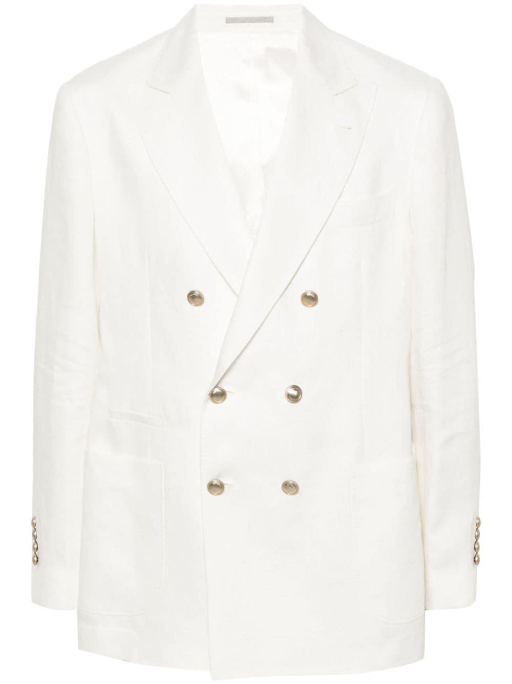 BRUNELLO CUCINELLI Double-breasted Linen Blazer In Panama Product Image