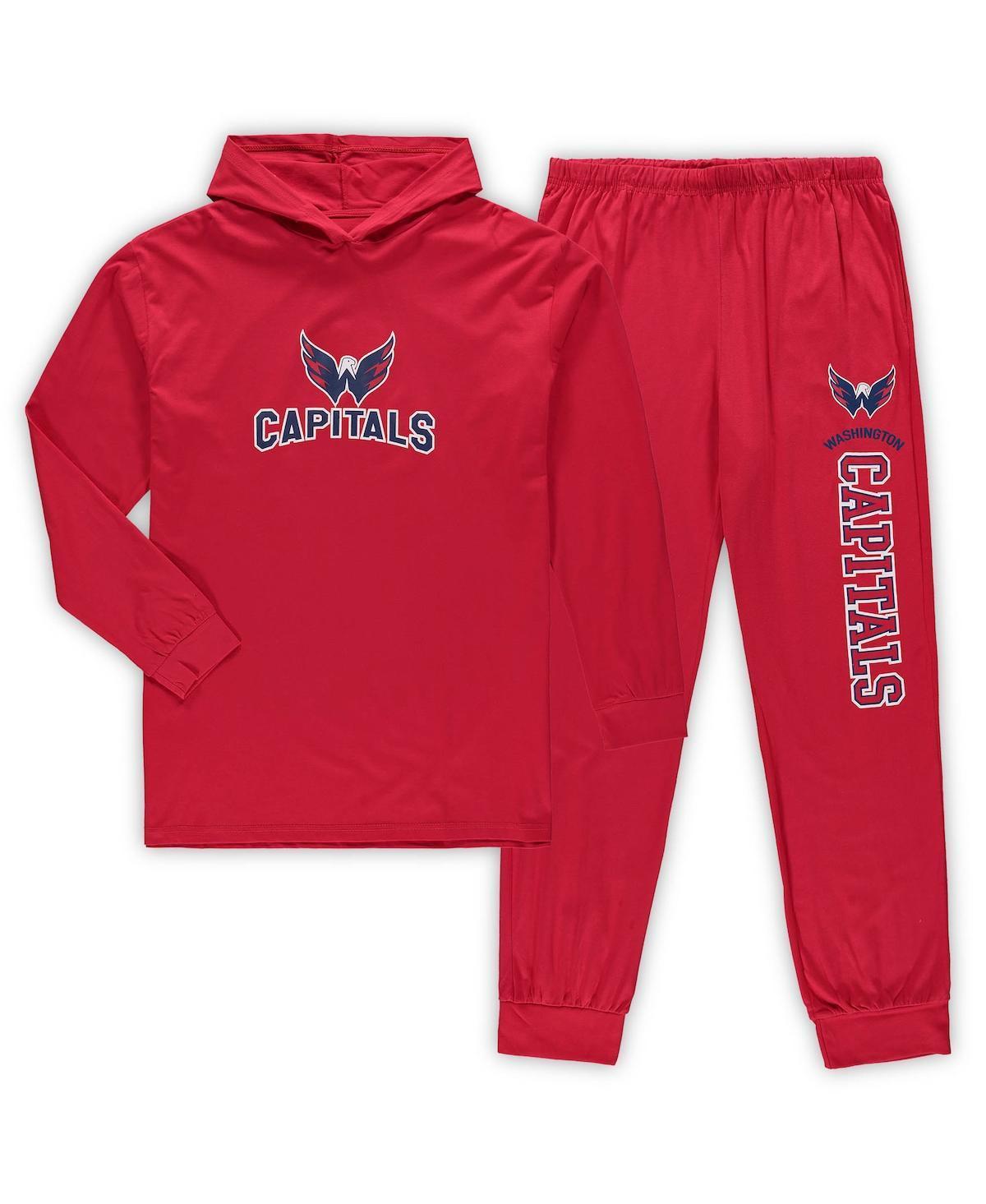 Men's Concepts Sport Red Washington Capitals Big & Tall Pullover Hoodie & Joggers Sleep Set, Size: 5XB Product Image