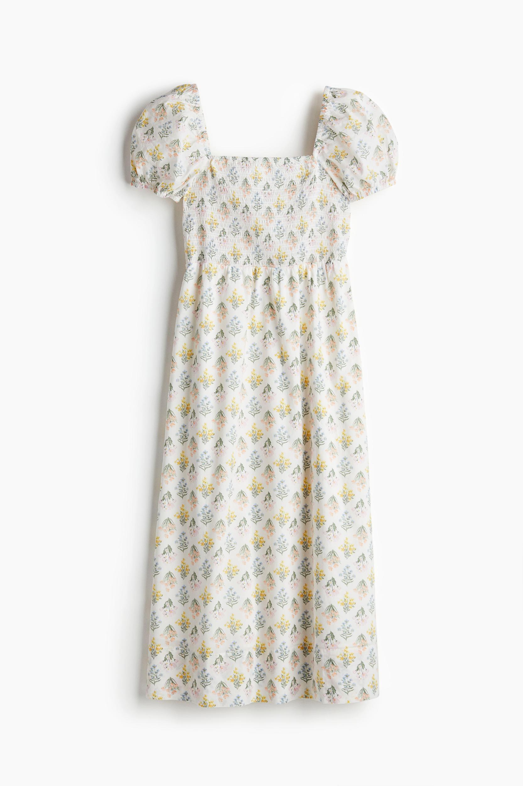 Puff-Sleeved Cotton Dress Product Image