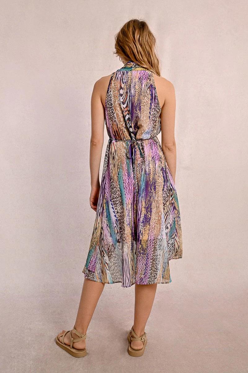 SHORT PLEATED & PRINTED DRESS Product Image
