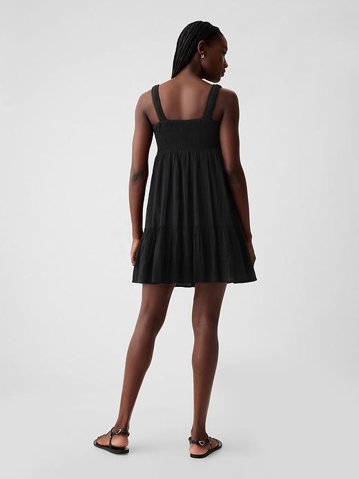 Textured Crinkle Crochet Mini Dress Product Image