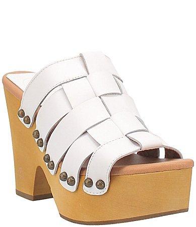 Dingo Dagwood Women's Leather Platform Sandals, Size: 11, Orange Product Image