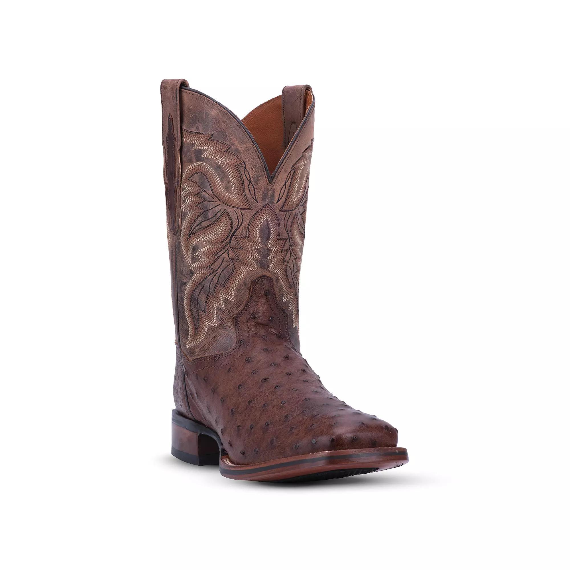 Dan Post Alamosa Full Quill Ostrich Mens Cowboy Boots Brown Product Image