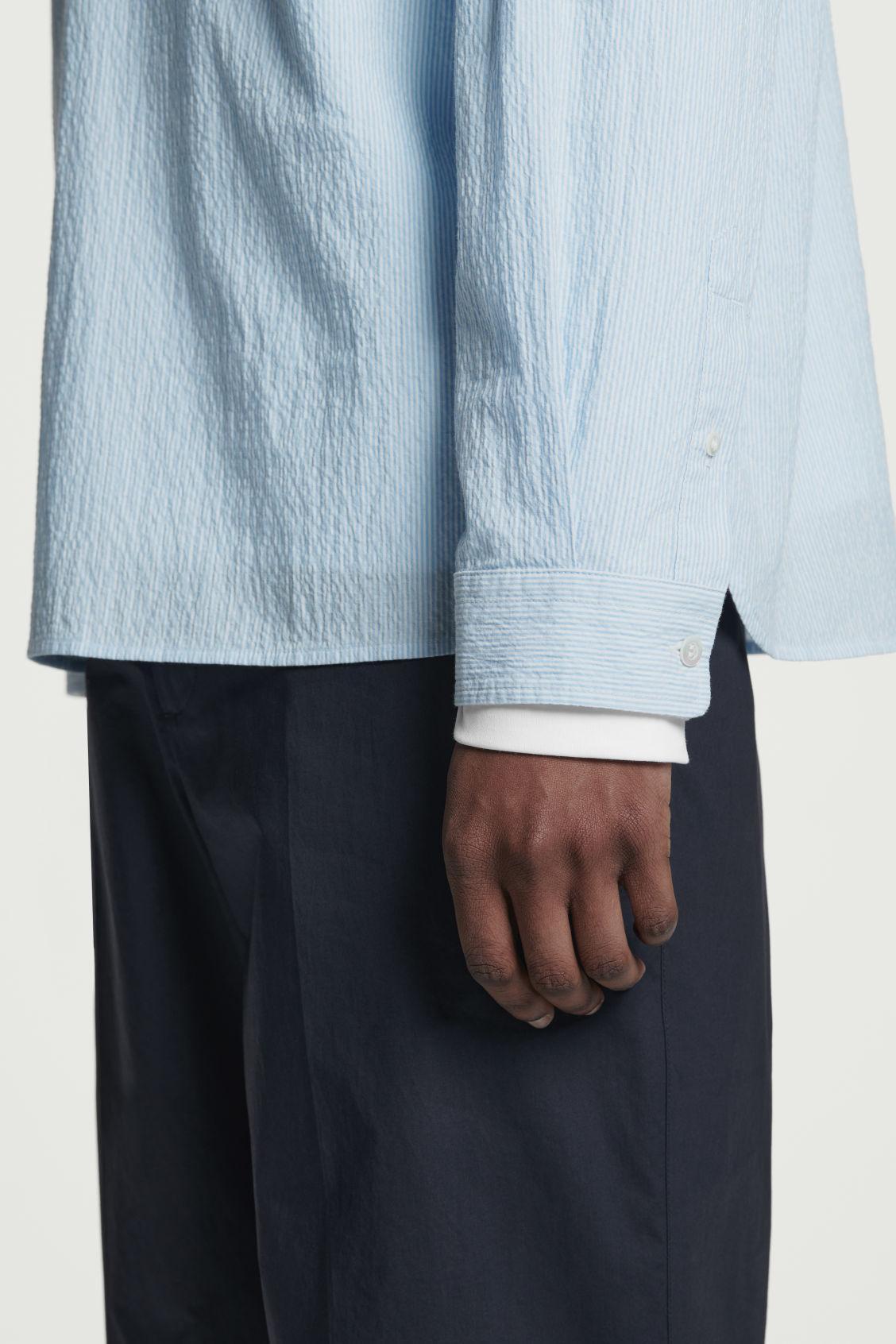 COTTON-SEERSUCKER POPOVER SHIRT Product Image