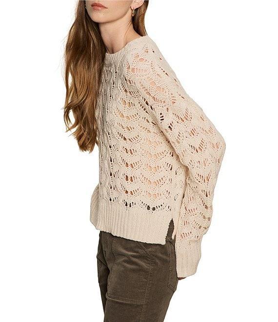 Sanctuary Boheme Pointelle Crew Neck Long Sleeve Popover Sweater Product Image