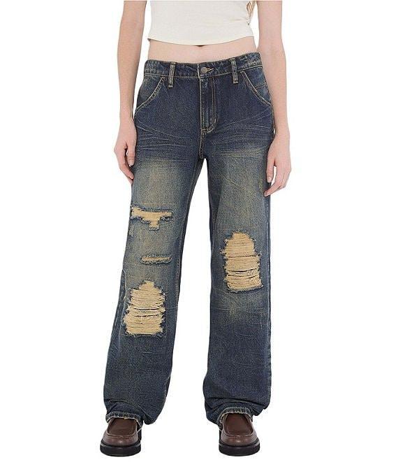 Guess Originals Mid Rise Distressed Carpenter Jeans Product Image
