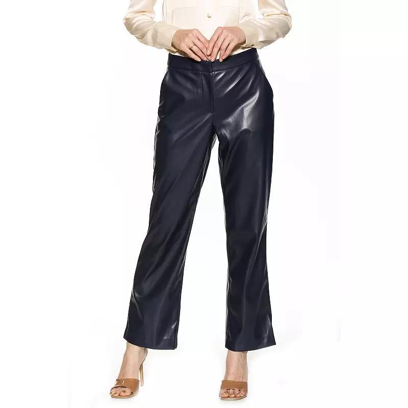 Women's ALEXIA ADMOR Faux-Leather Fitted Wide-Leg Pants, Size: 8, Camel Product Image
