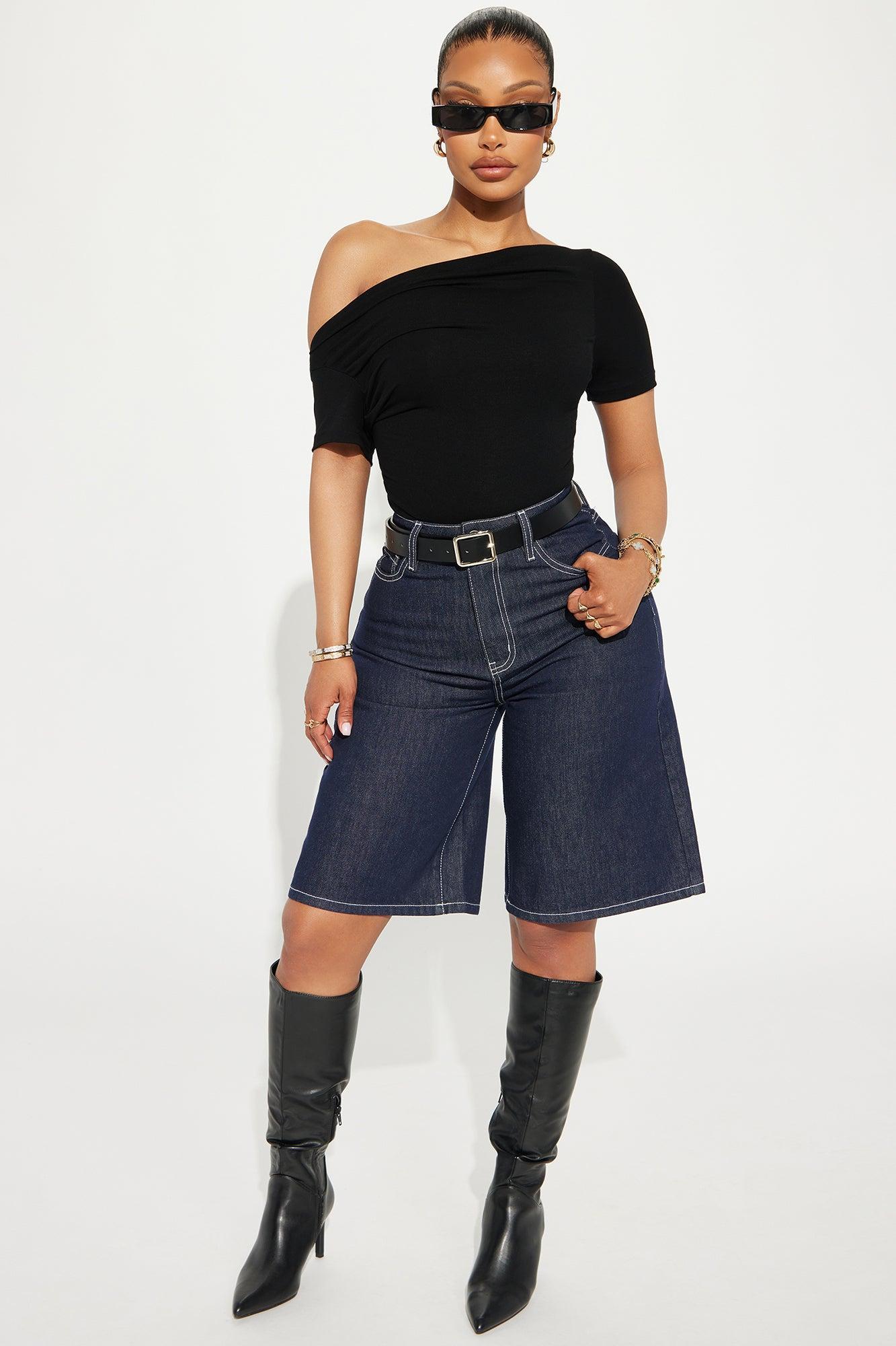 Eva Effortless One Shoulder Top - Black Product Image