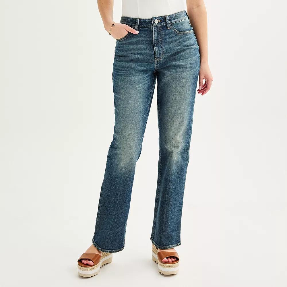 Juniors' SO® High-Rise '90s Bootcut Jeans, Girl's, Size: 11, Dark Product Image