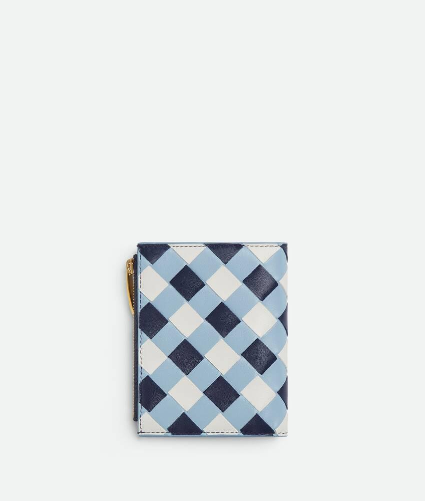 Women's Intrecciato Small Bi-Fold Wallet in Abyss/ice/white Product Image
