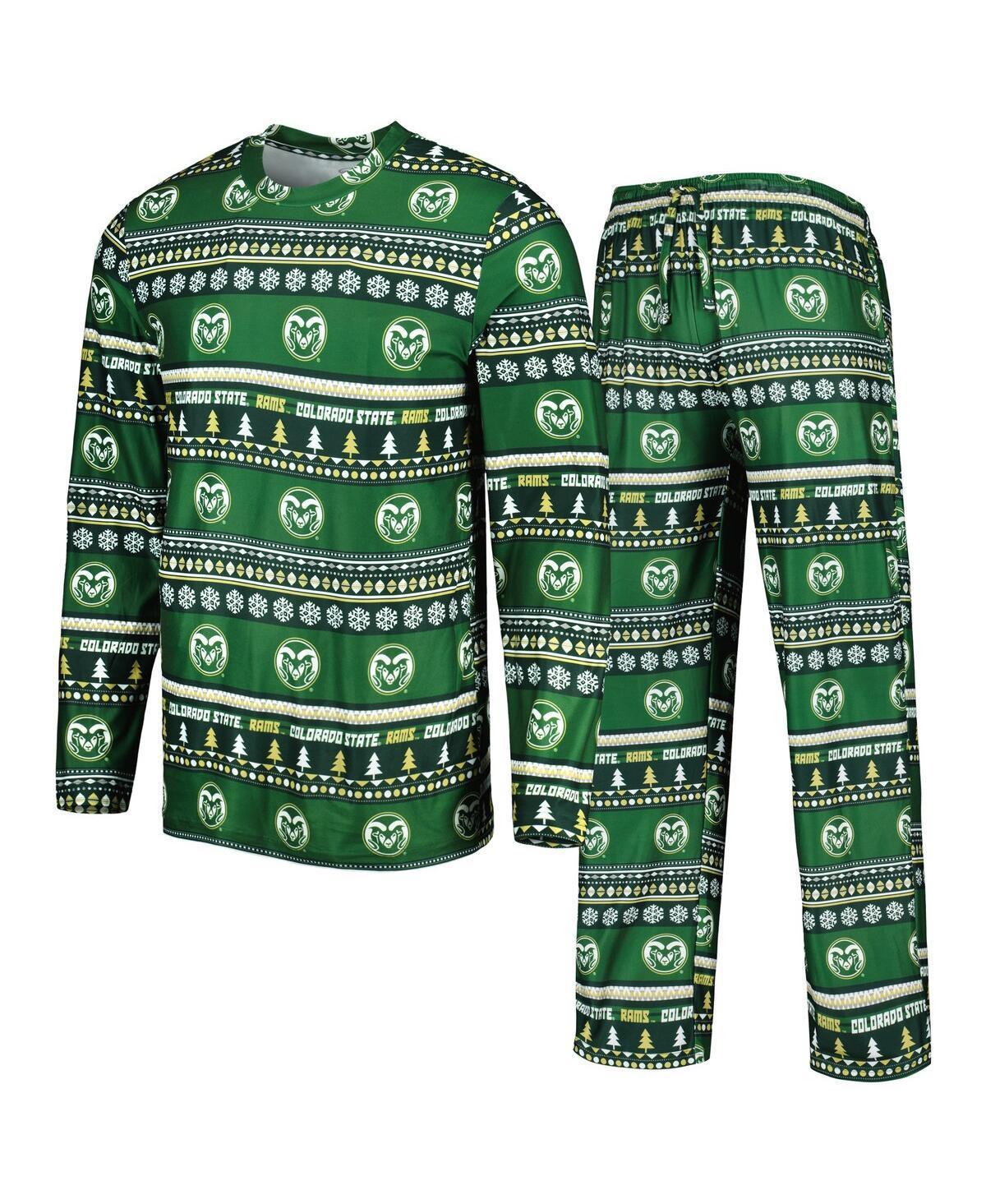 Men's Concepts Sport Green Colorado State Rams Swivel Long Sleeve T-Shirt & Pants Sleep Set, Size: Large Product Image