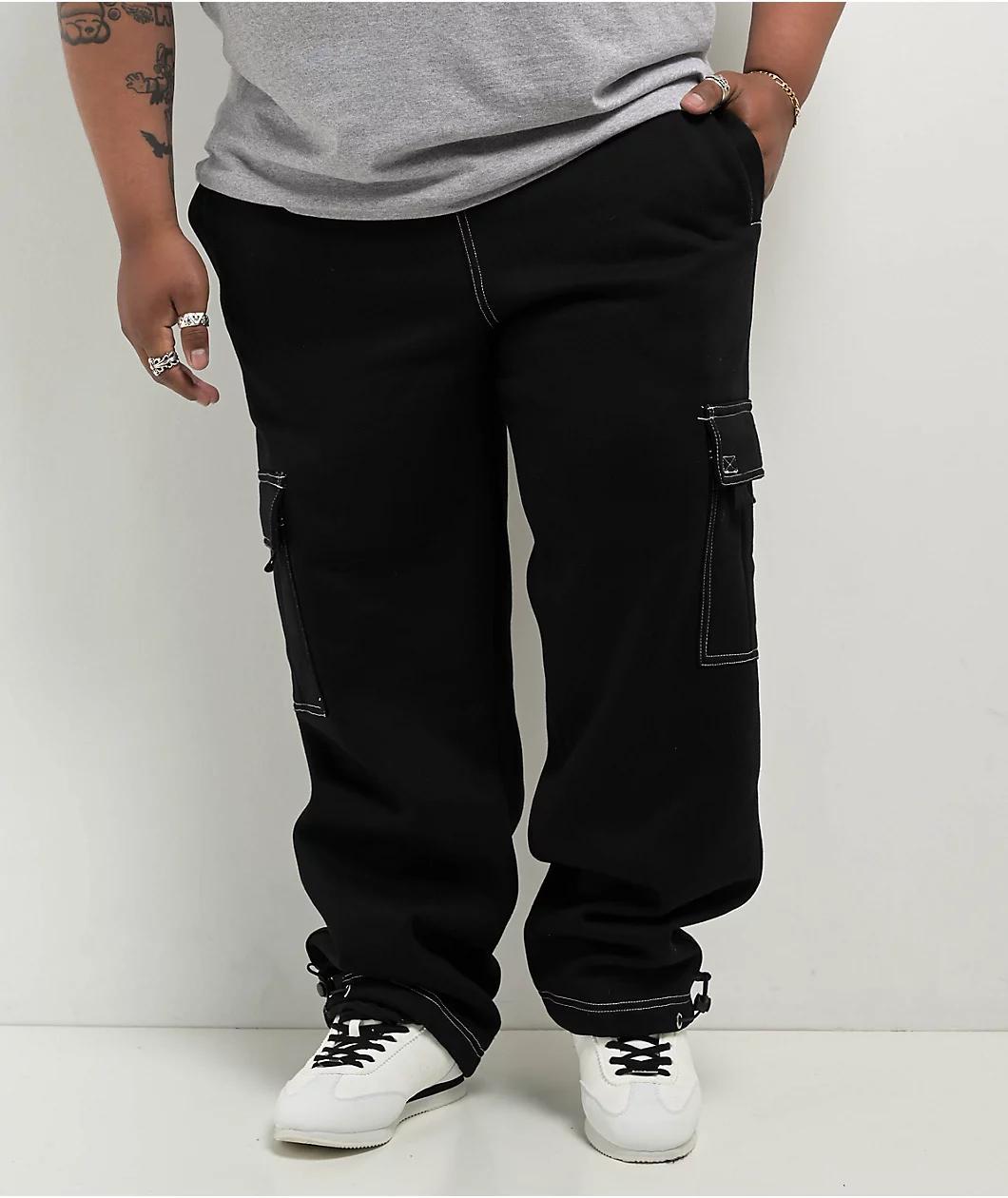 FB County Contrast Black Cargo Sweatpants Product Image