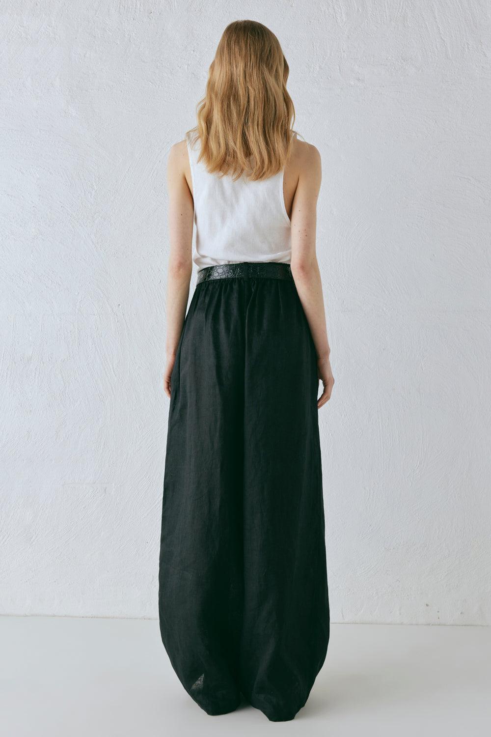 Energy Flows Linen Pants Black Product Image