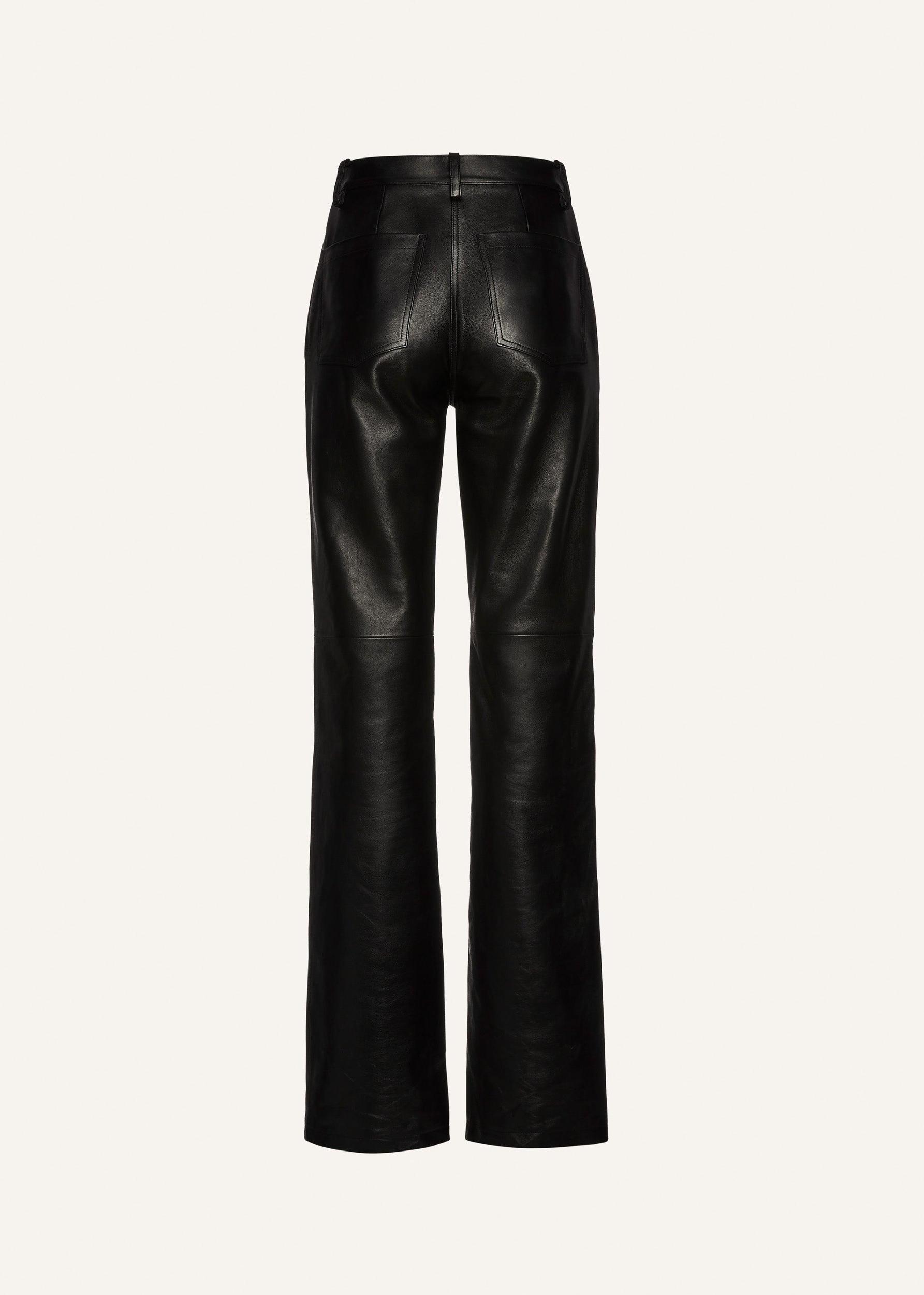 Flared leather pants in black Product Image