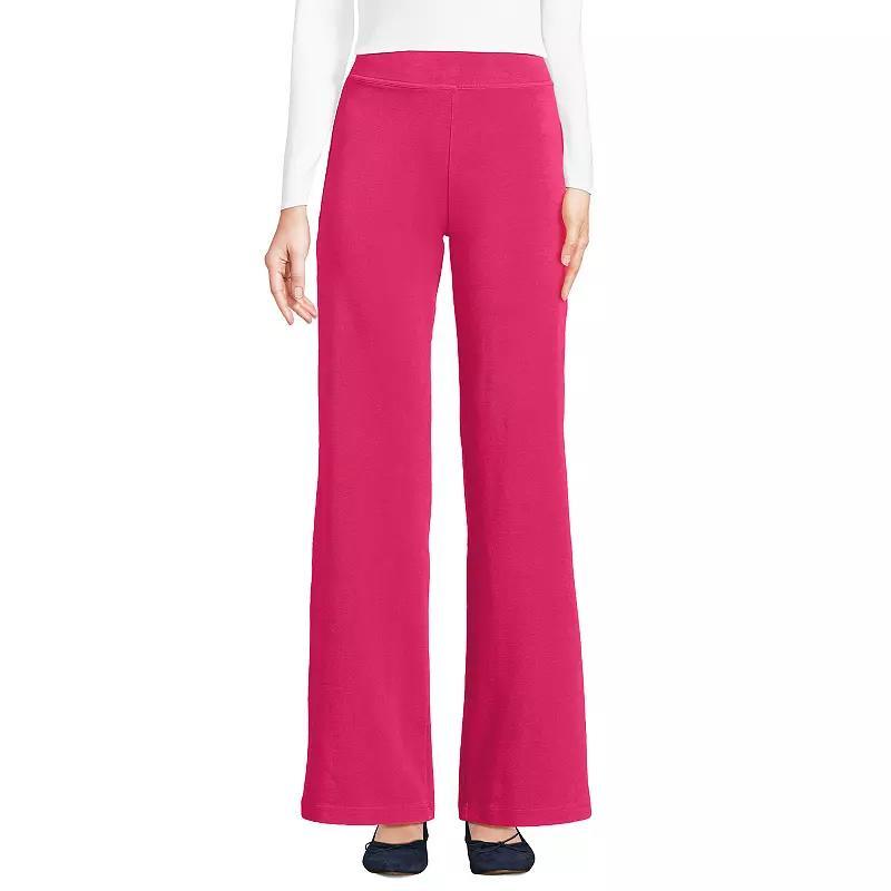 Women's Lands' End Starfish Mid Rise Wide Leg Pull On Pants, Size: Small, Grey Heather Product Image