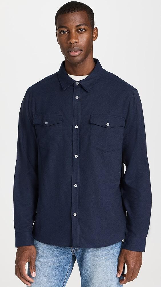 FRAME Double Pocket Wool Blend Shirt | Shopbop Product Image