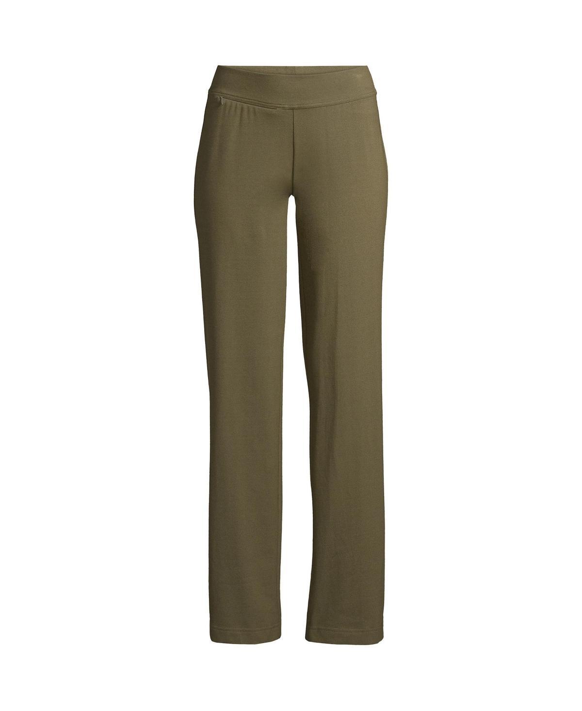 Plus Size Lands' End Starfish Pull-On Straight-Leg Pants, Women's, Size: 1XL, Green Moss Product Image