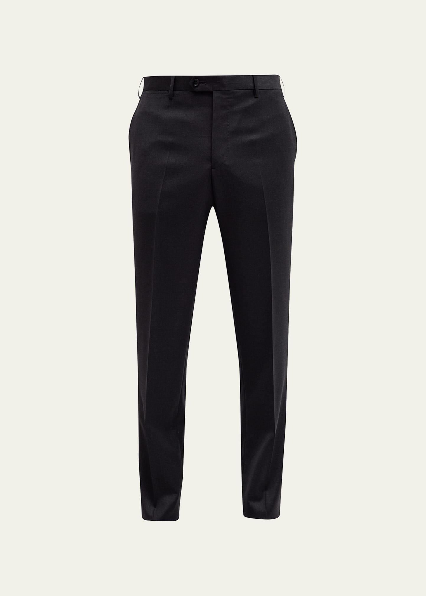 Mens Flat-Front Twill Trousers Product Image