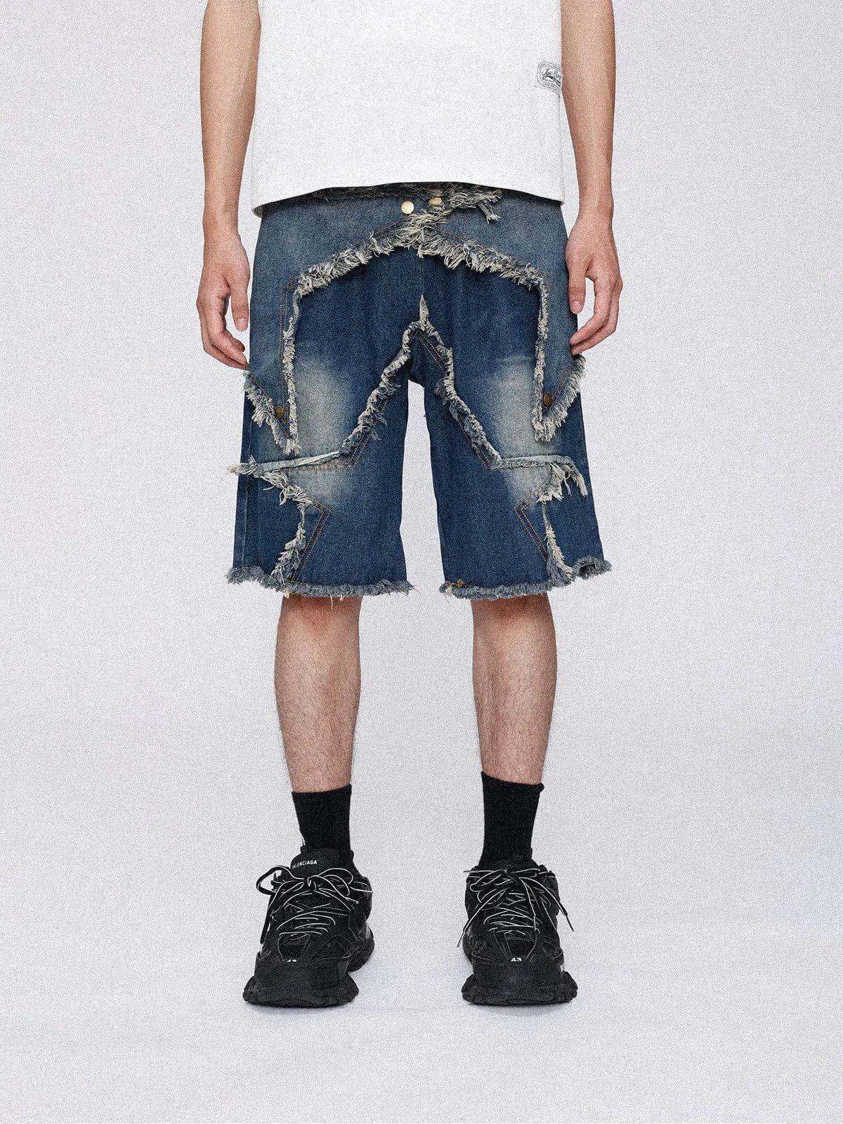 Aelfric Eden Vintage Starry Fringe Hem Jorts Product Image