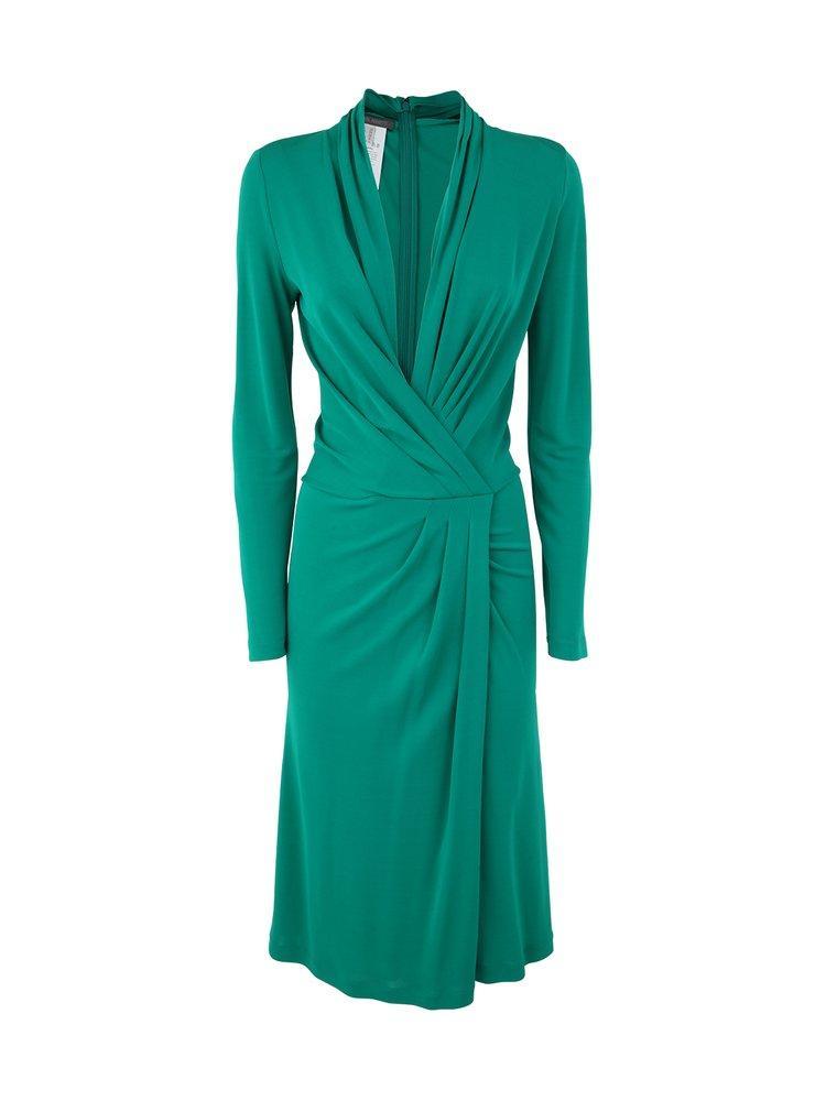 ALBERTA FERRETTI Wrap Midi Dress In Green Product Image