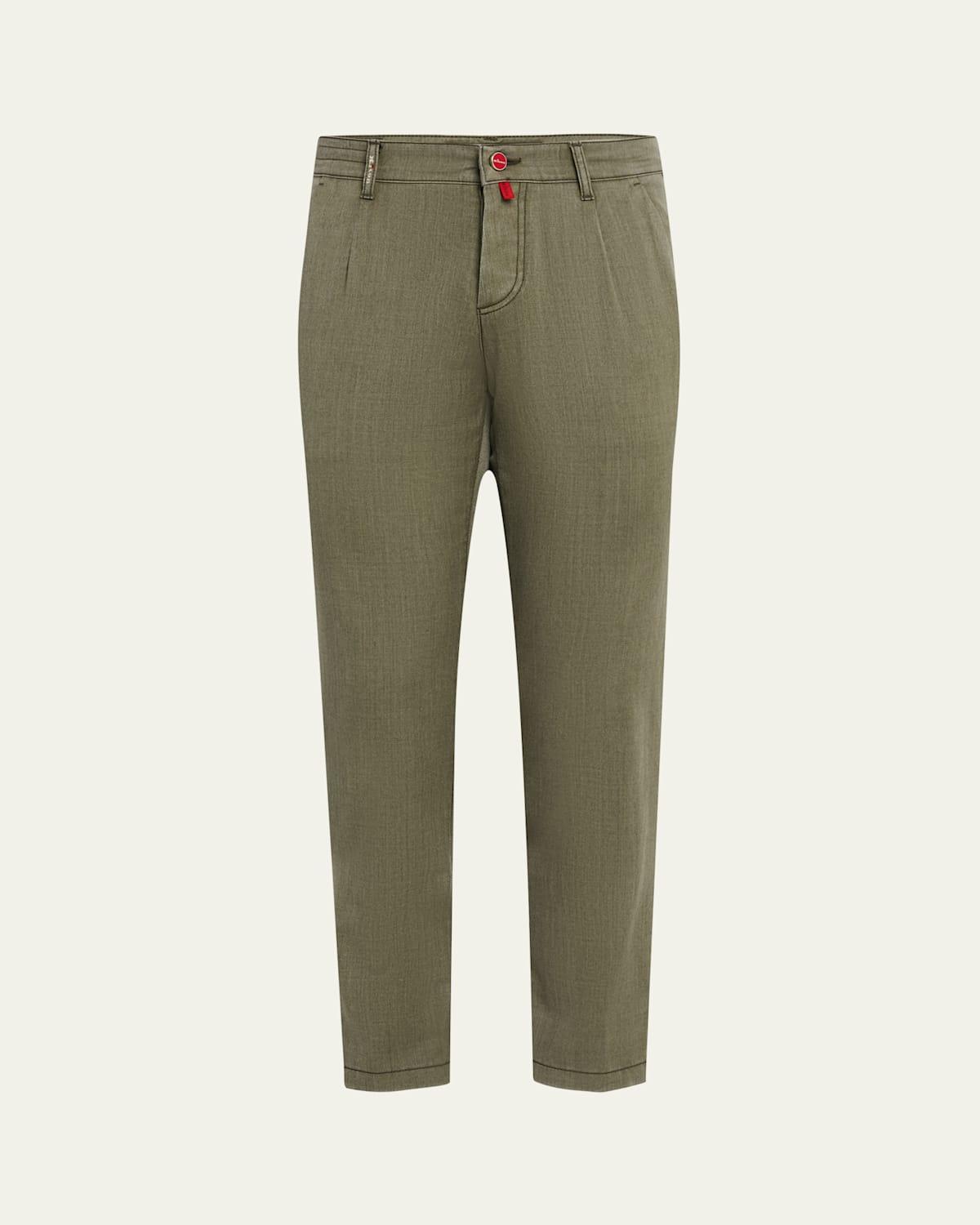 Mens Washed Wool Slim Four-Pocket Pants Product Image
