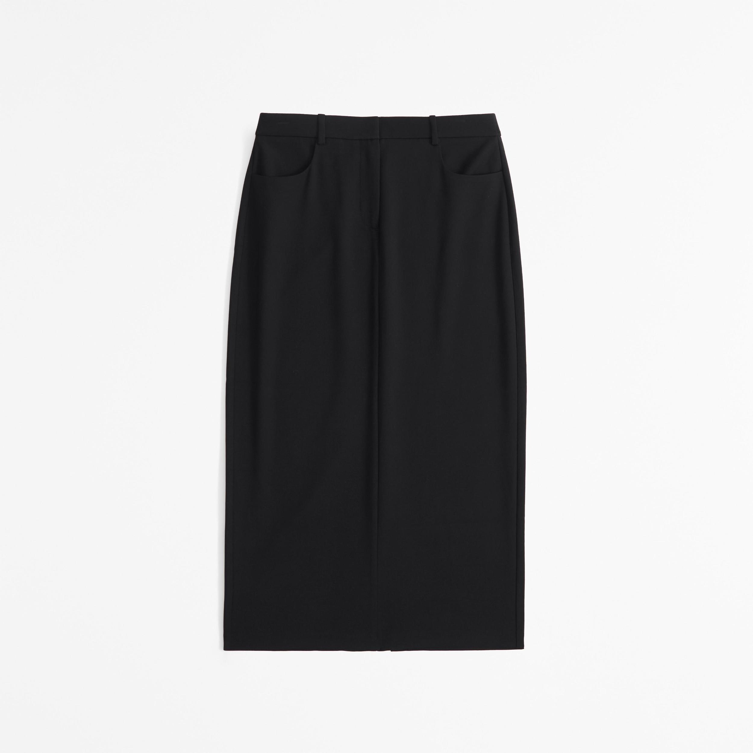 Mid Rise Tailored Maxi Skirt Product Image