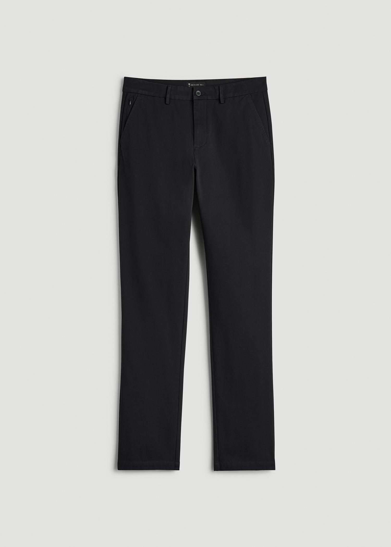 4 Way Stretch Commuter TAPERED Chino Pants for Tall Men in Black Product Image