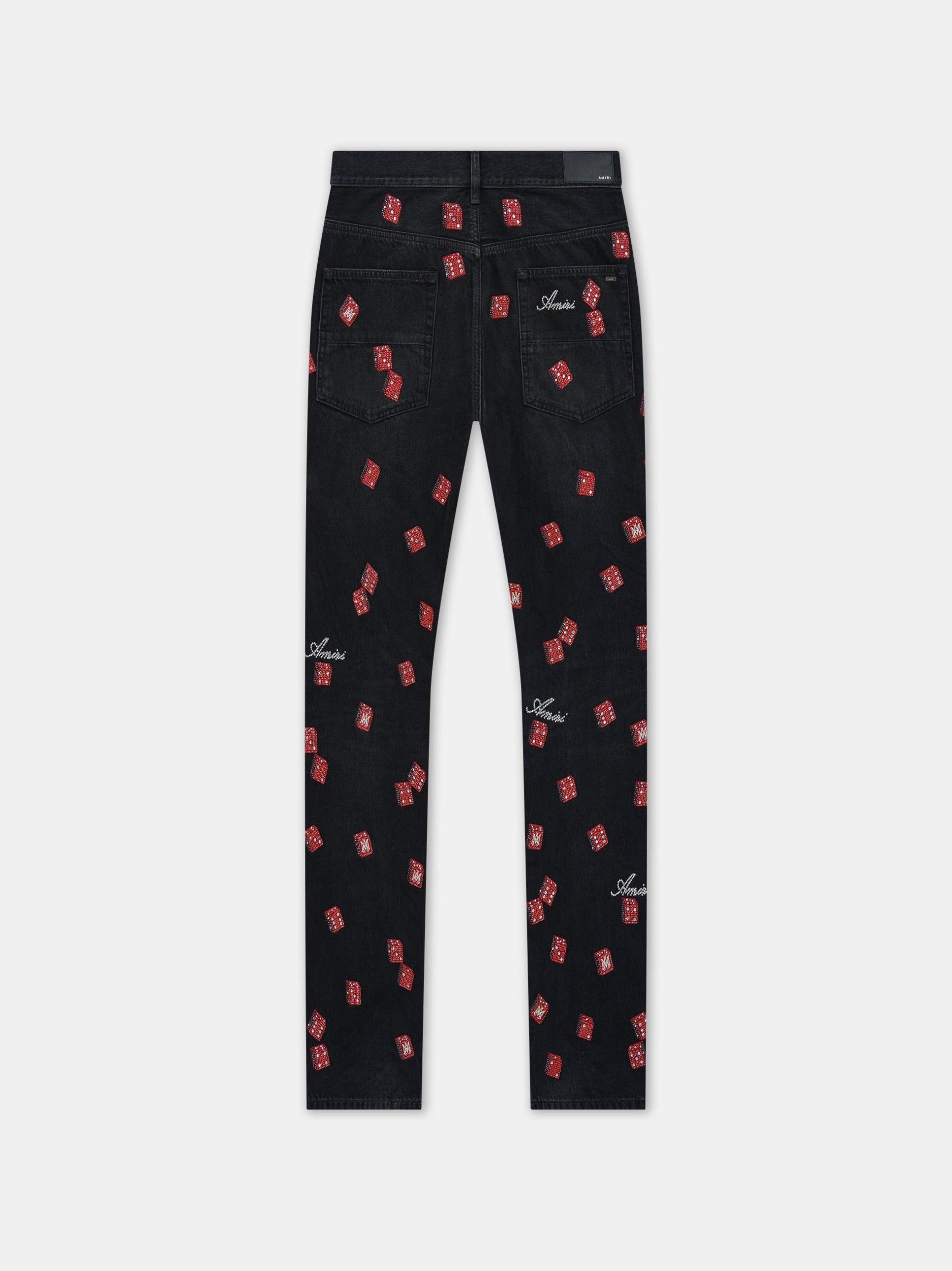 EMBELLISHED DICE STRAIGHT JEAN - Vintage Black Male Product Image