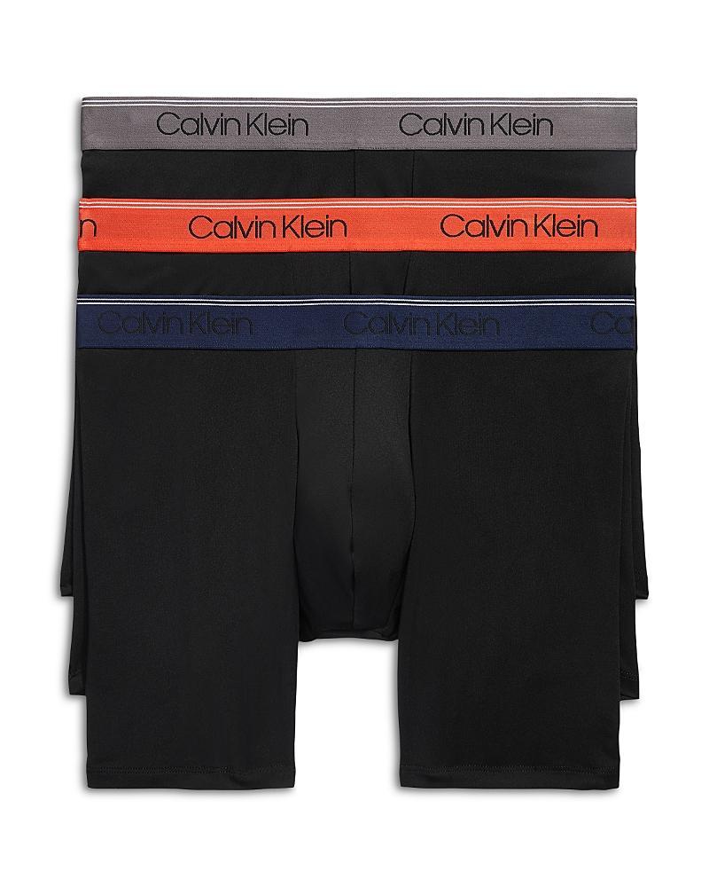 Men's Calvin Klein 3-Pack Microfiber Stretch Boxer Briefs, Size: 2XL, Black Convoy Red Gala Product Image
