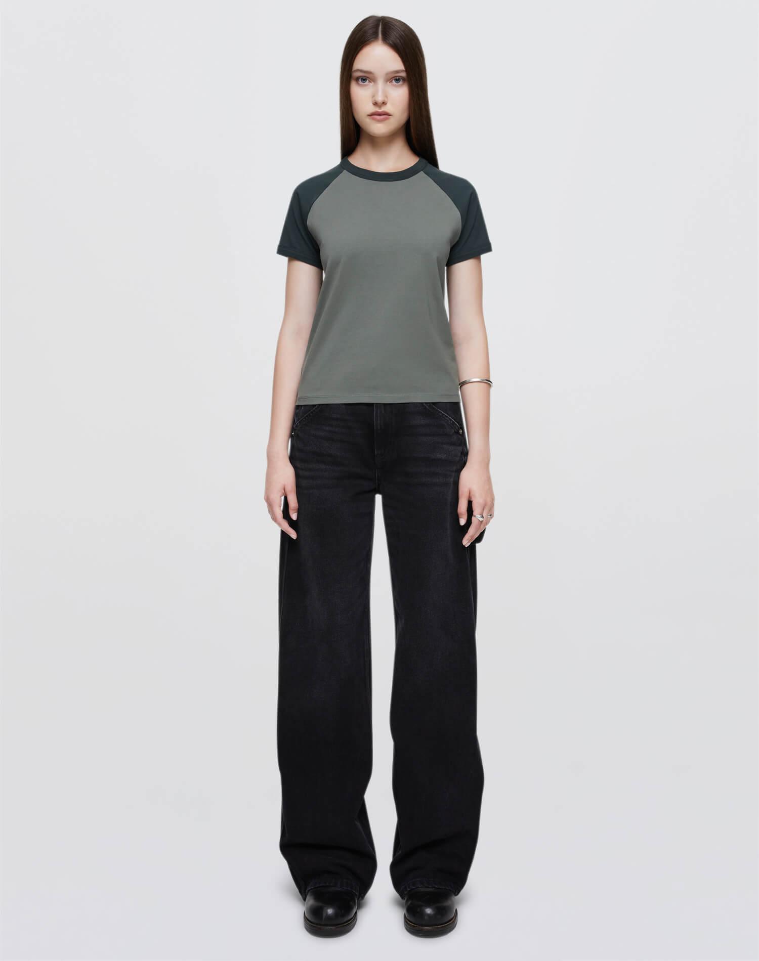 Hanes Raglan Baseball Tee - Juniper Mix Product Image