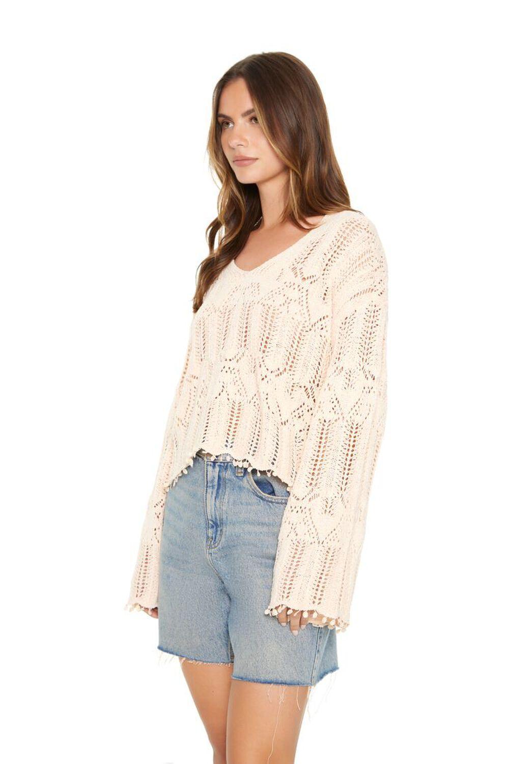 Open-Knit Bell-Sleeve Sweater | Forever 21 Product Image