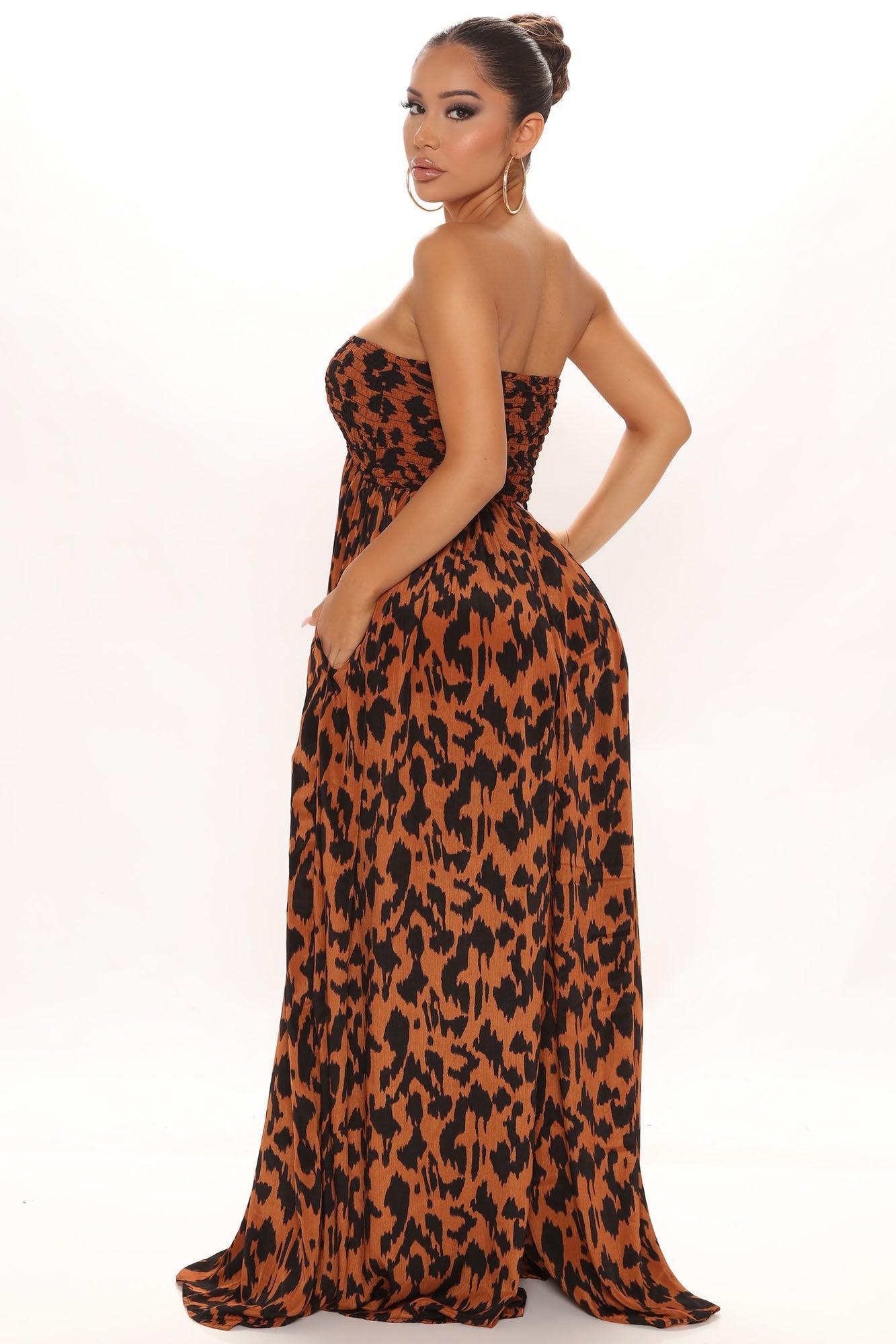 Summers In Capri Animal Jumpsuit - Brown Combo Product Image
