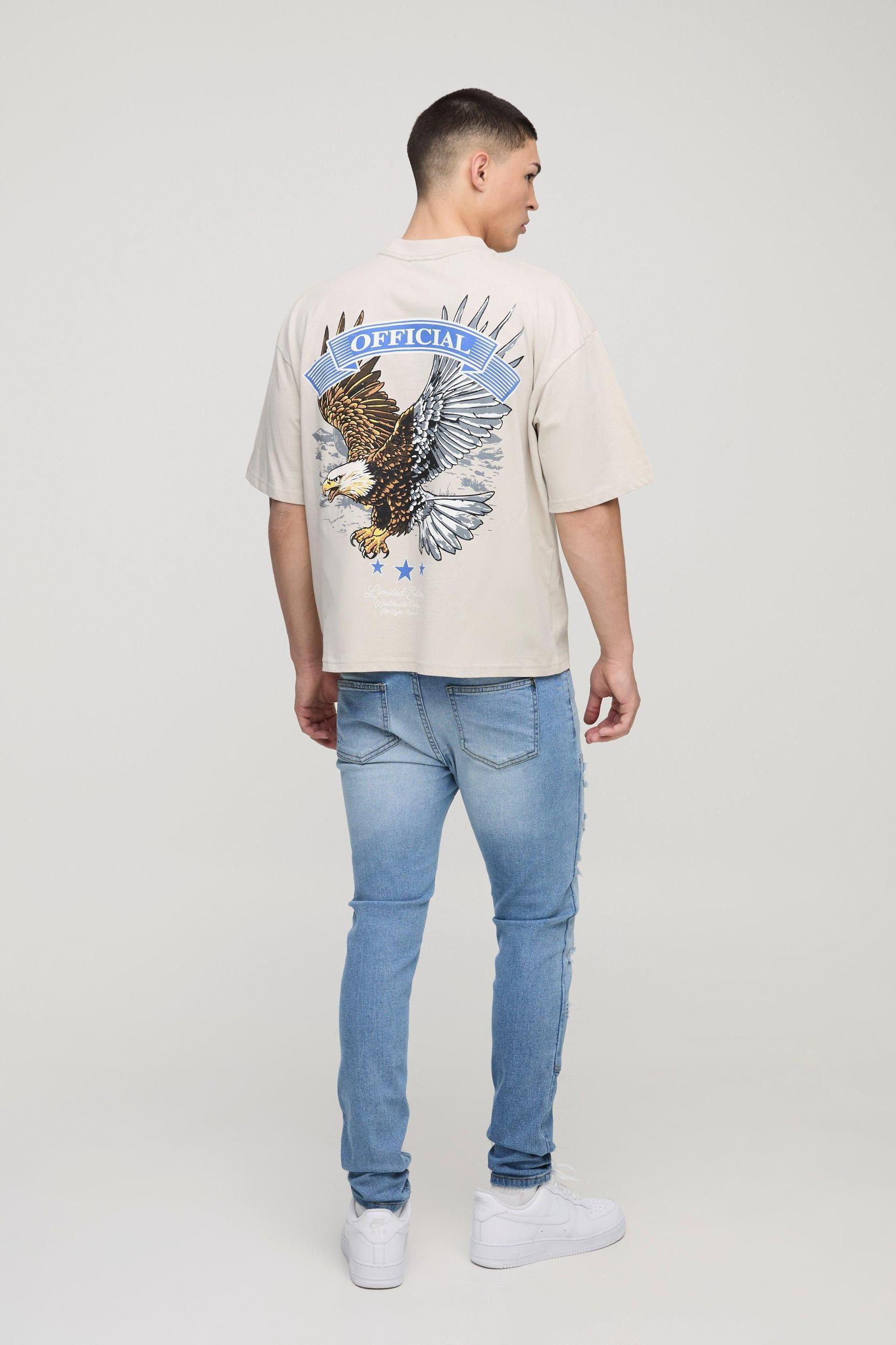 Skinny Stretch Ripped Carpenter Jeans | boohooMAN USA Product Image