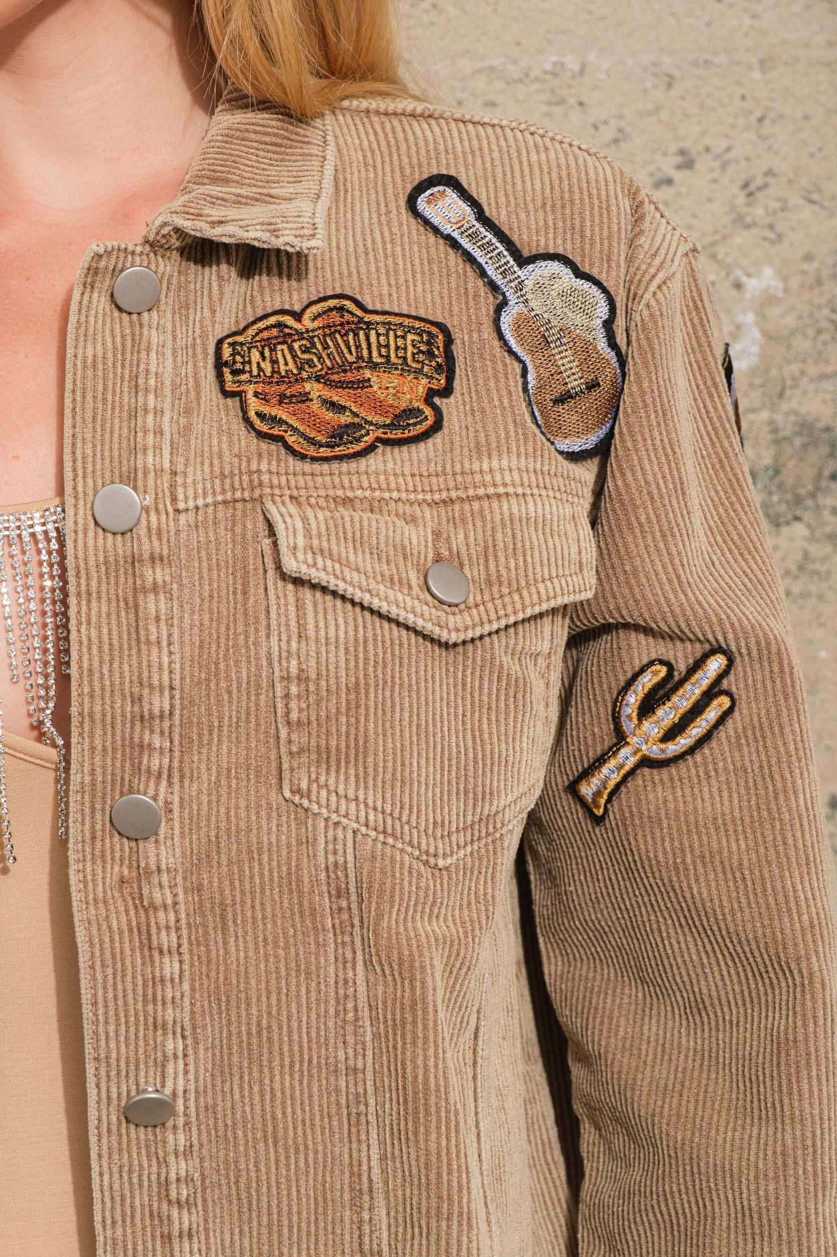 Washed Corduroy Western Patch Jacket Product Image