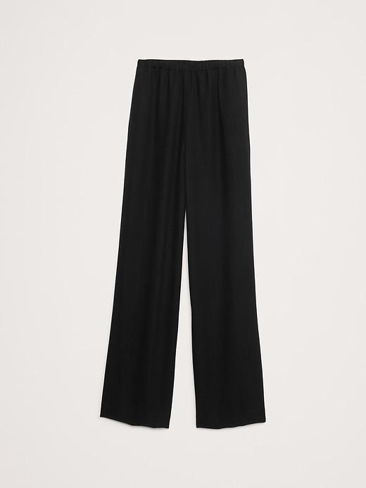 Pull-On Wide-Leg Drapey Twill Pant Product Image