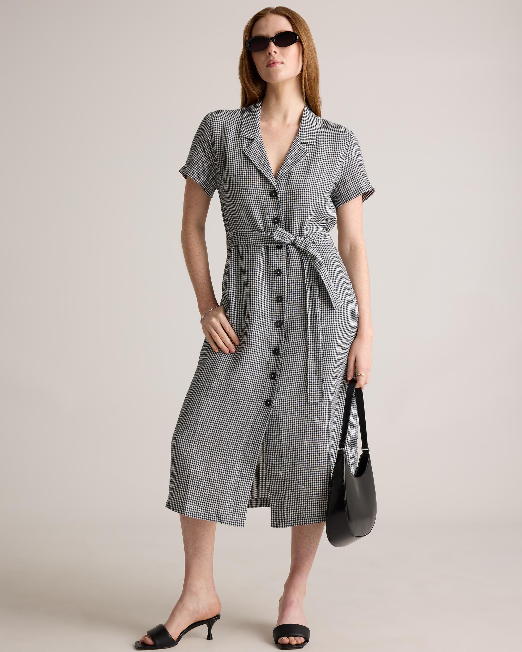 Quince | Women's 100% European Linen Button Front Dress Size XS Product Image