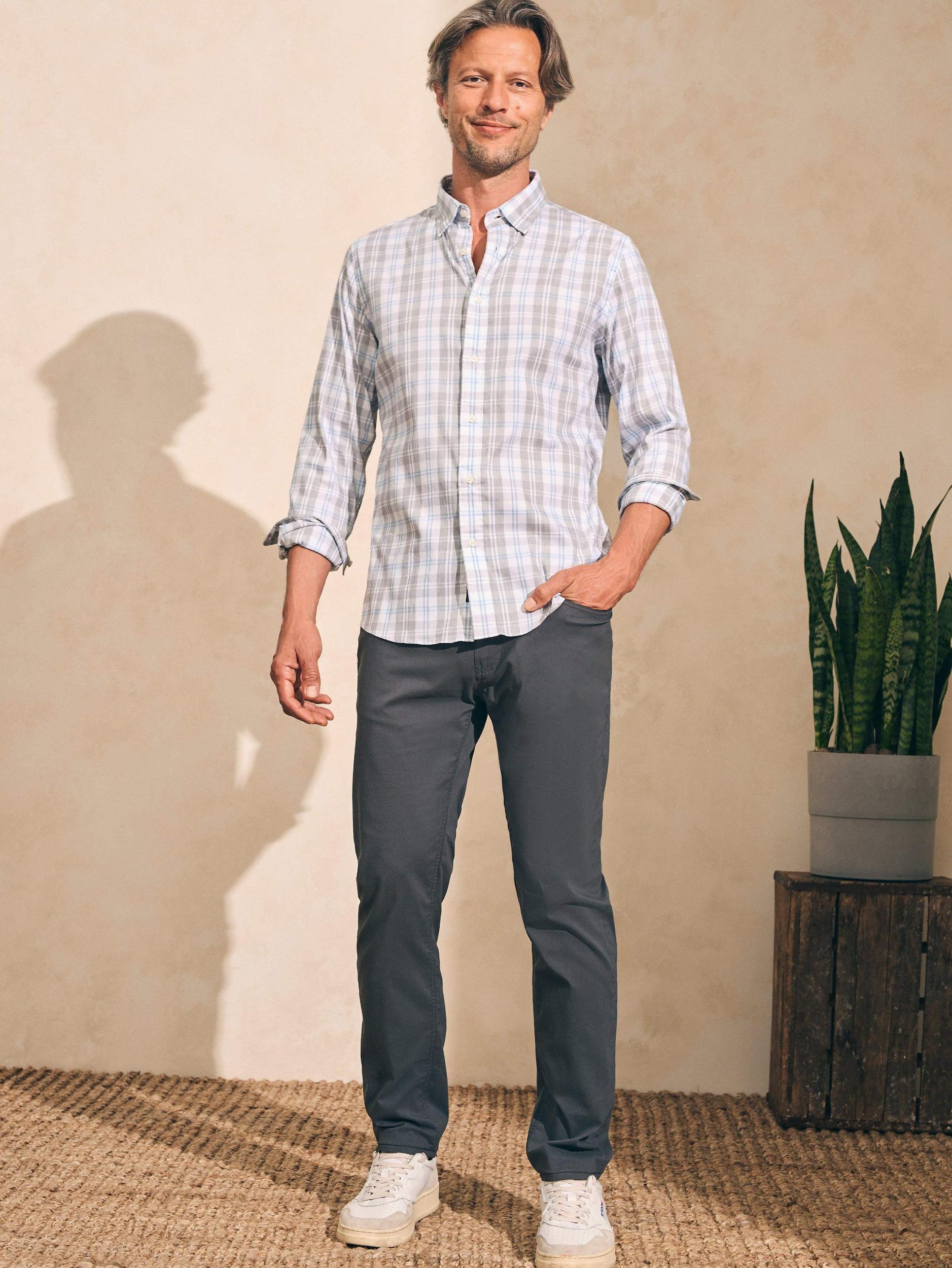 Movement™ Sport Shirt - Grey Cream Plaid Male Product Image