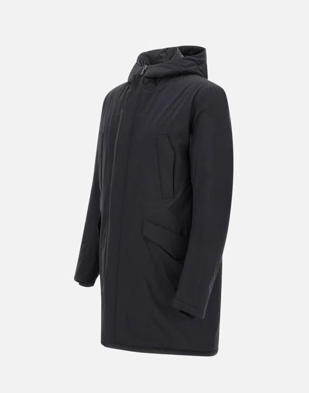 HERNO Zip-up Hooded Parka In Black Product Image