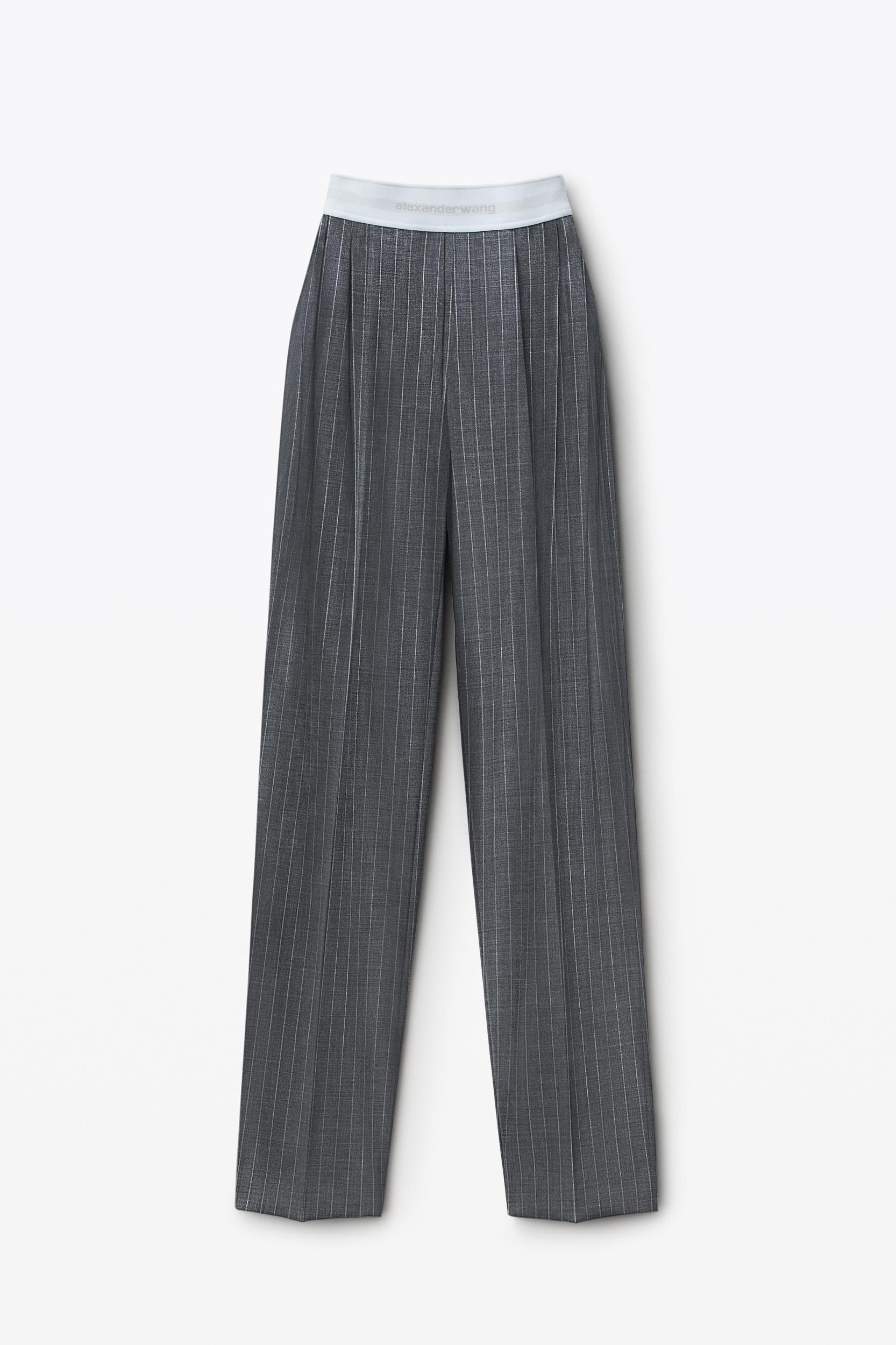 High-waisted Pleat Pant With Logo Elastic Product Image