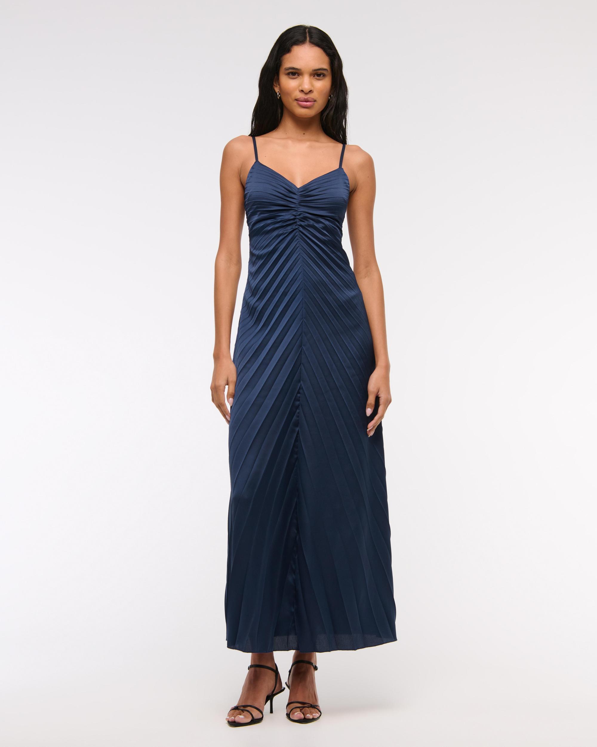 The A&F Giselle Sunburst Pleated Maxi Dress Product Image