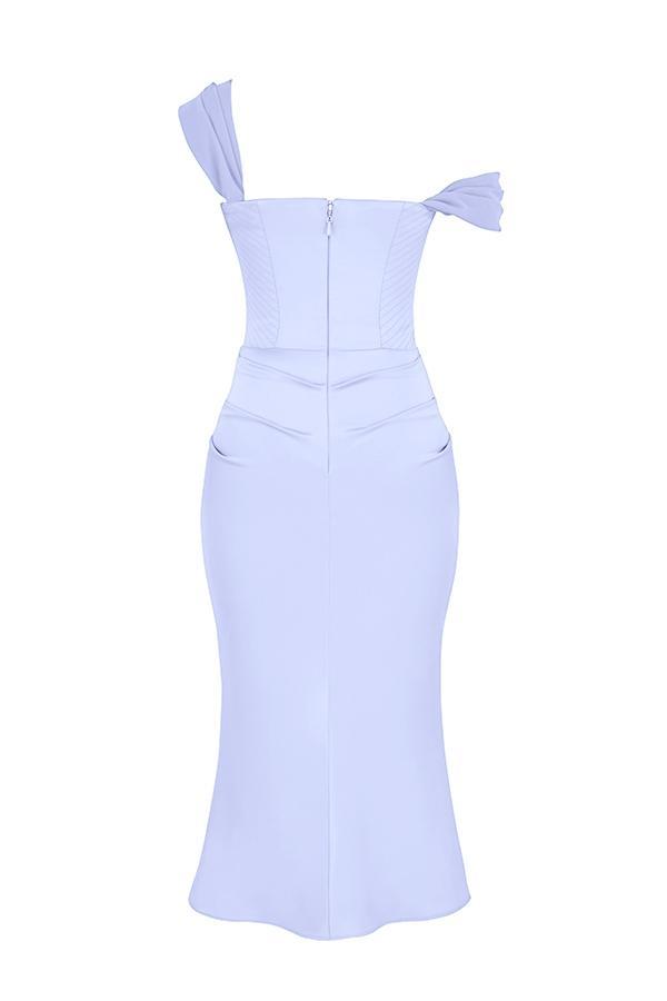 Natalya Sky Satin Corset Midi Dress Product Image