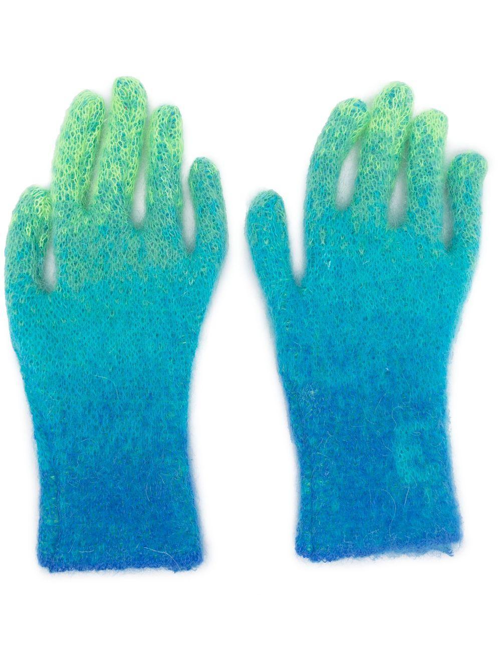 logo-intarsia gradient knitted gloves Product Image