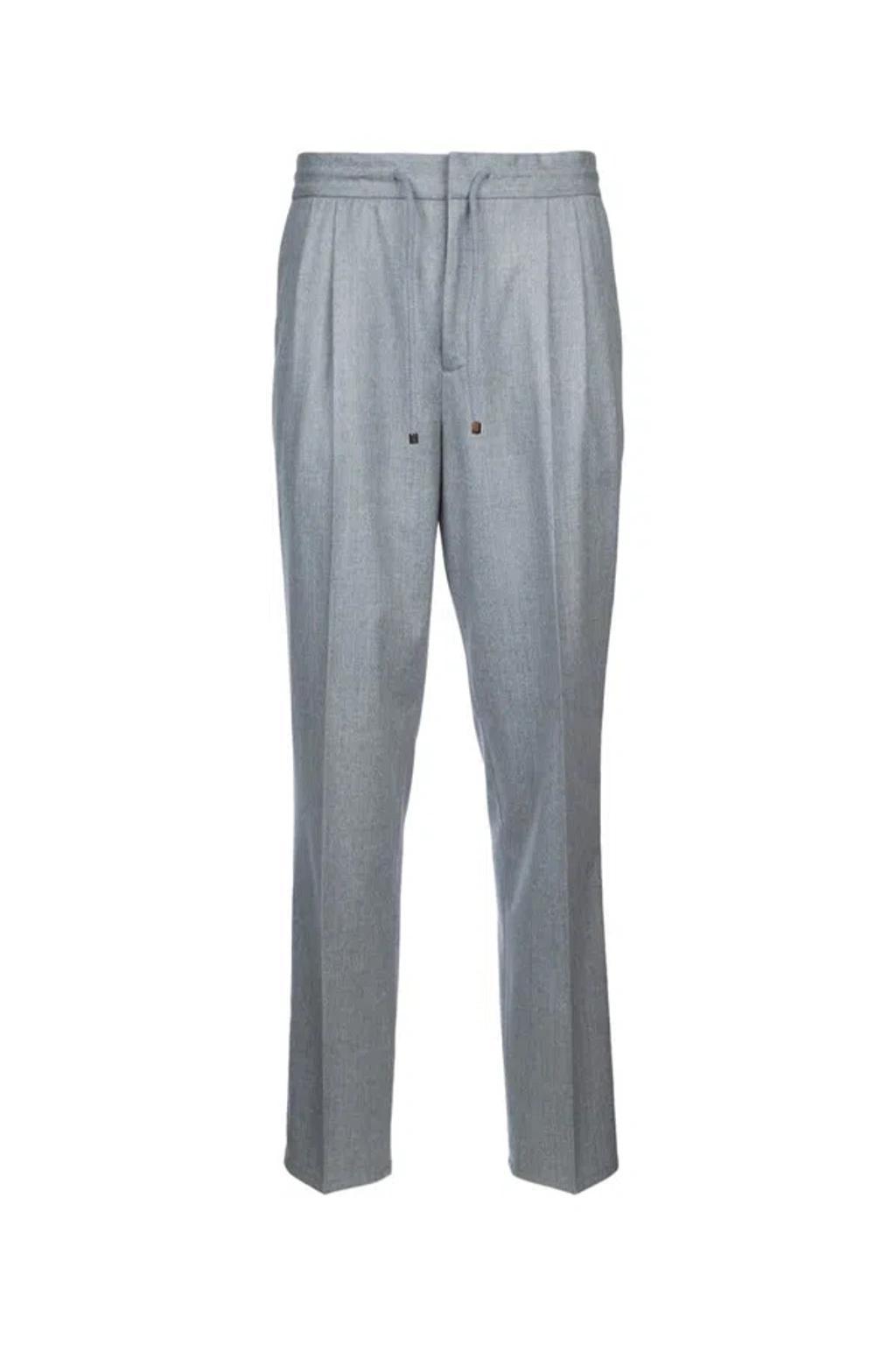 BRUNELLO CUCINELLI Drawstring-waist Trousers In Grey Product Image