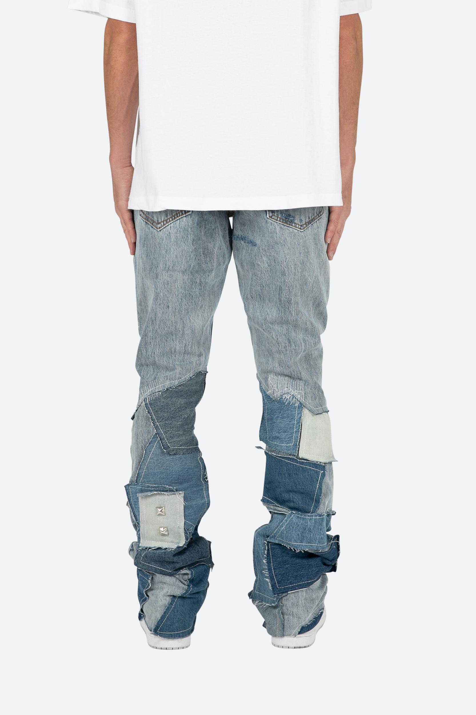 B424 Patch Flare Denim - Blue Product Image