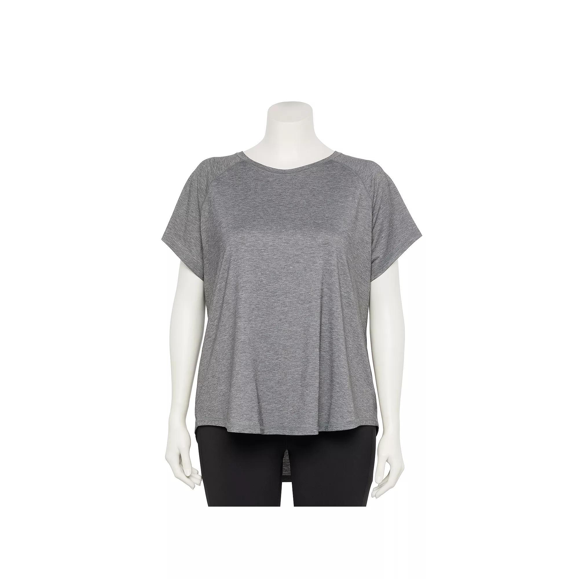 Plus Size Tek Gear® Adaptive Core Raglan Tee, Women's, Size: 3XL, Smokey Grey Product Image